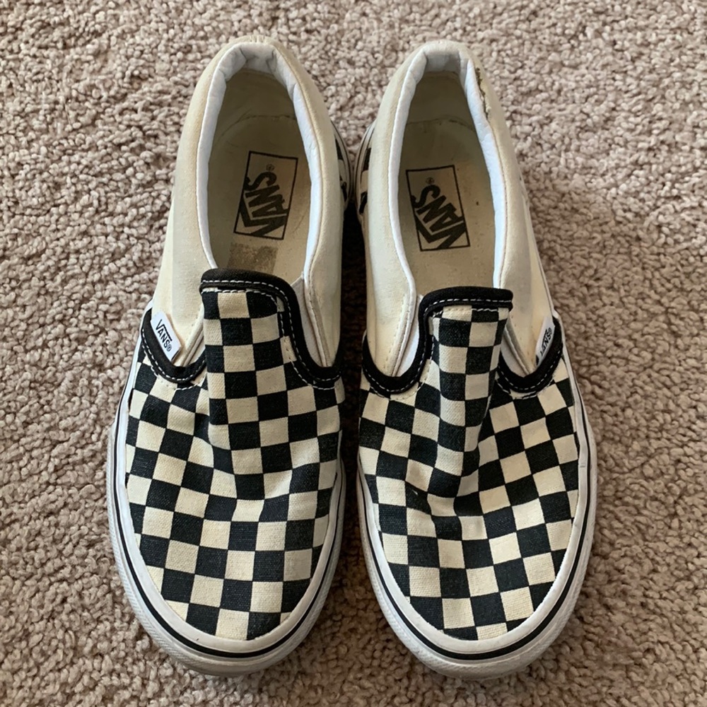 Vans checkered slip on shoes - kids size 3